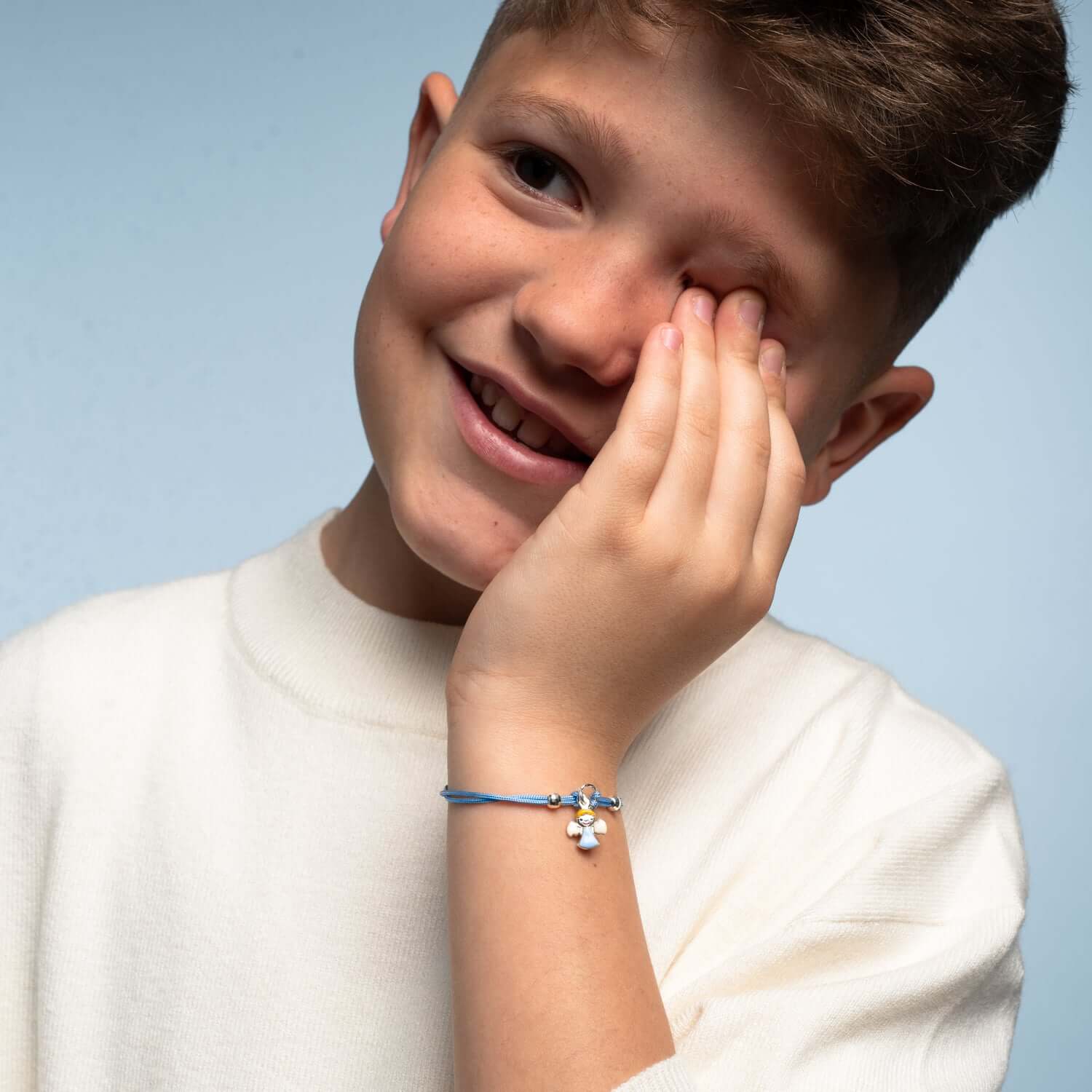 BABY BRACELET - BLUE CORD - SILVER - Image 2
