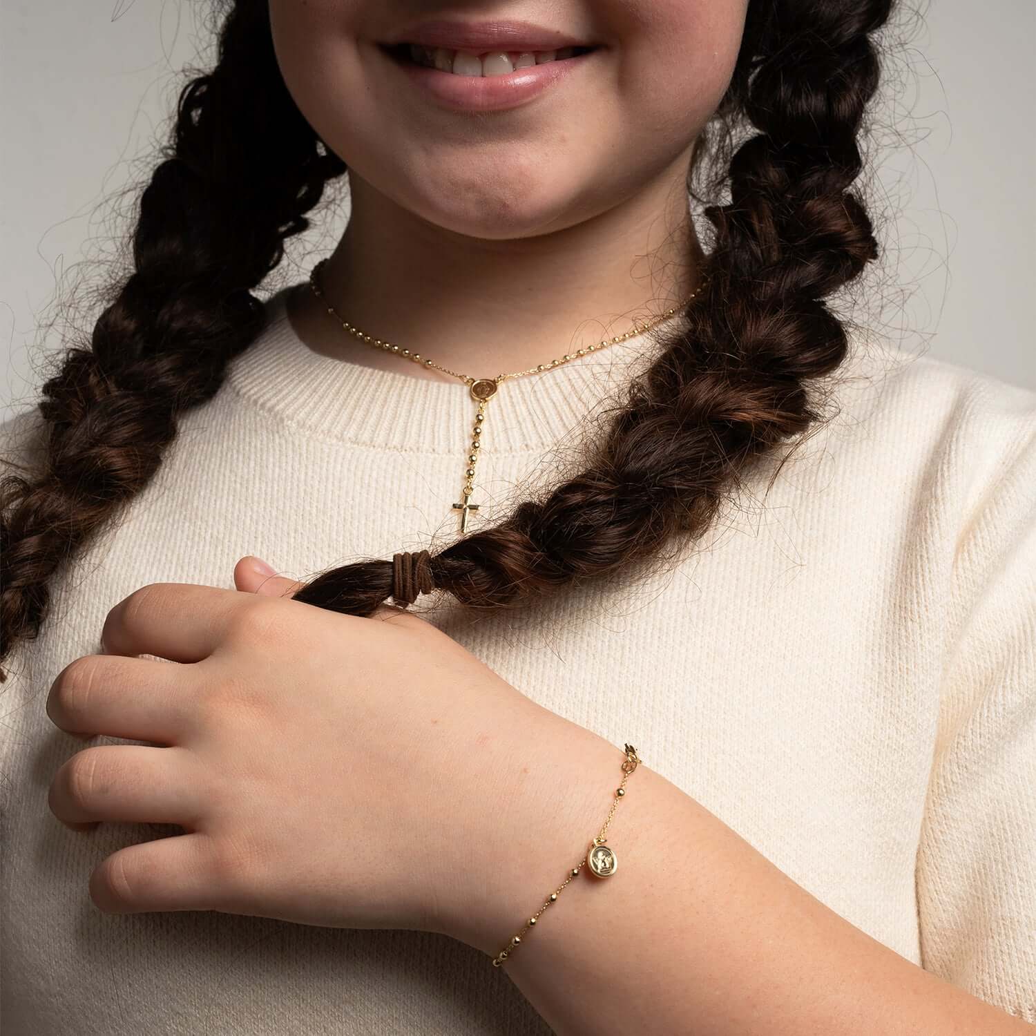 BABY ROSARY NECKLACE - VERMEIL SILVER - Image 3