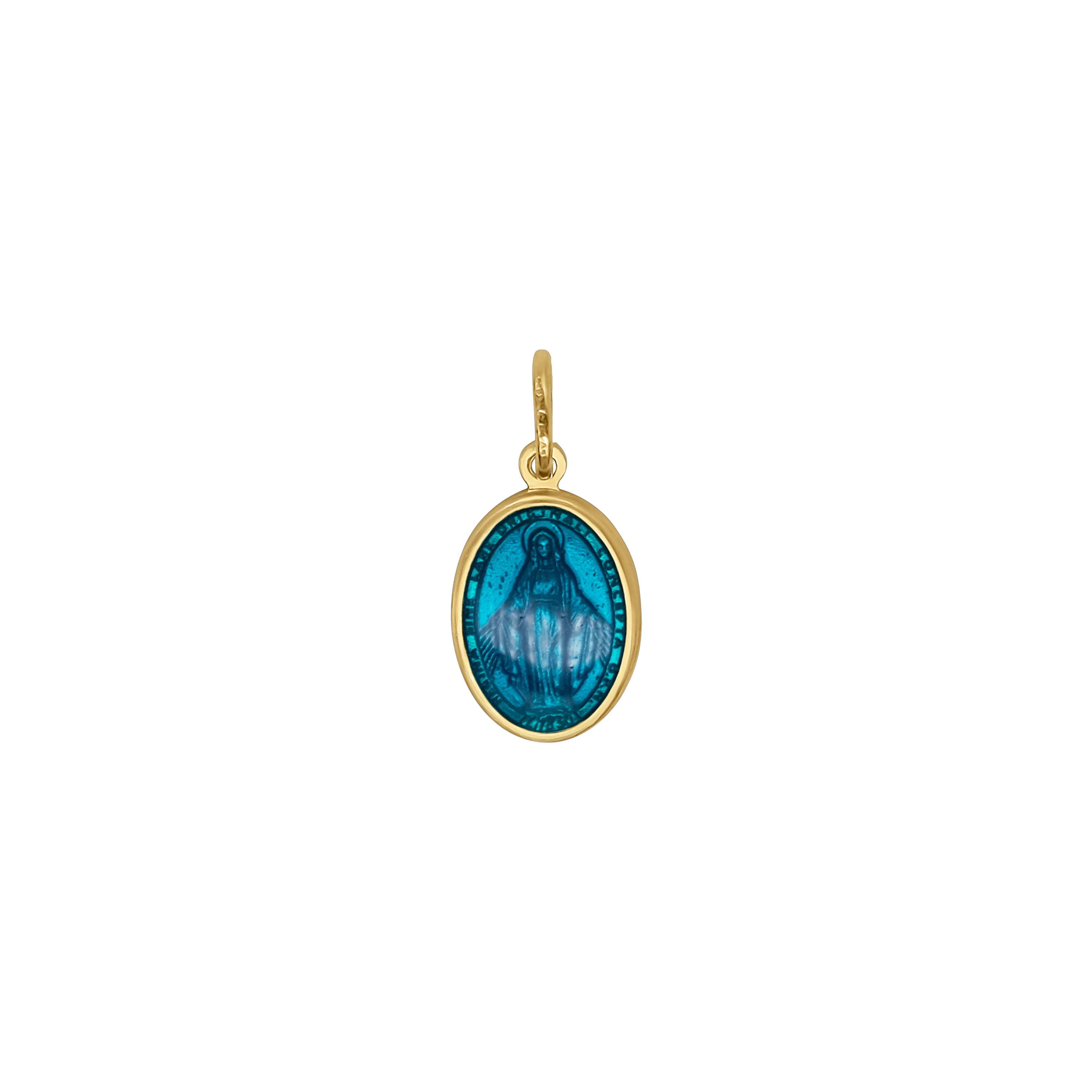 BLUE  MIRACULOUS MEDAL - VERMEIL SILVER