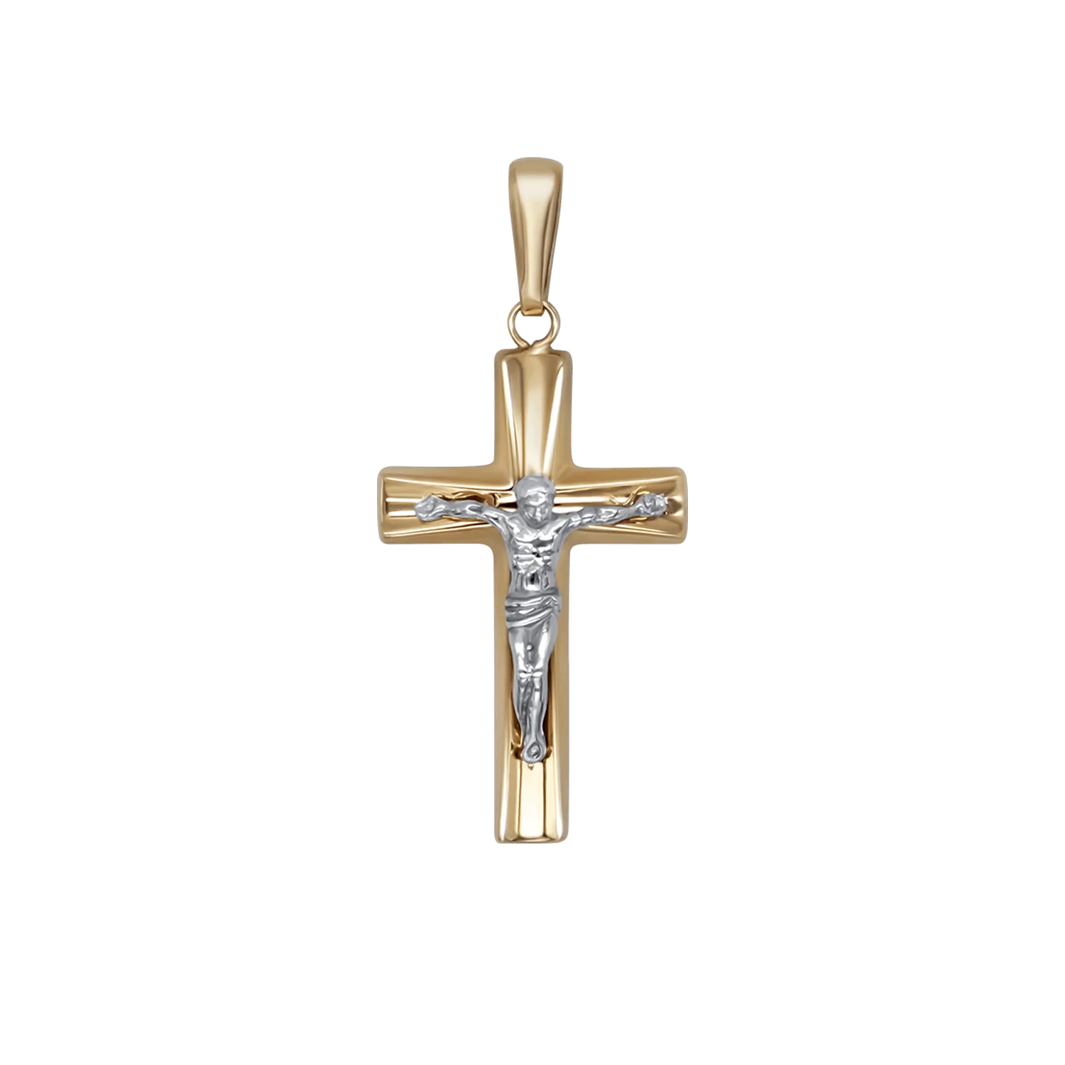 CRUCIFIX PENDANT - BICOLOR GOLD