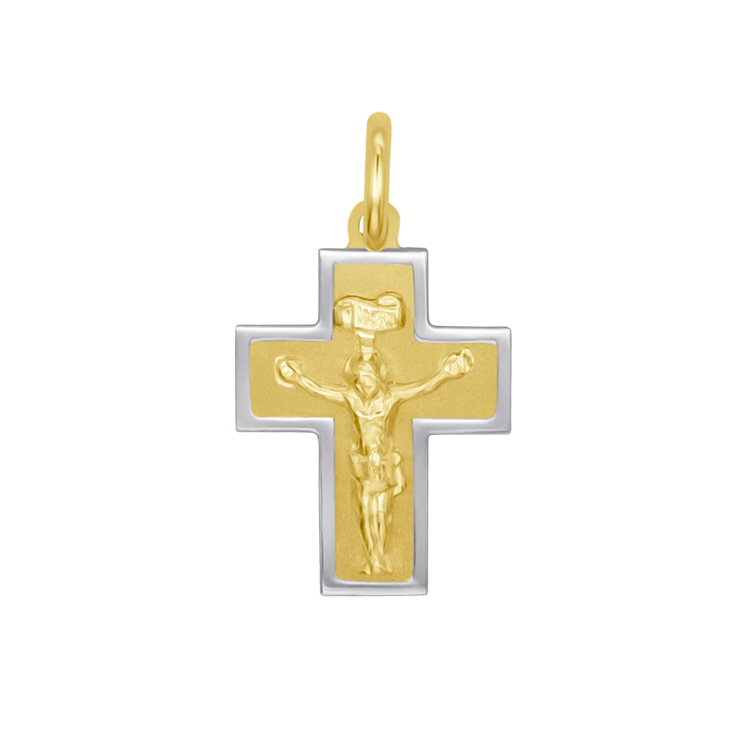 CRUCIFIX PENDANT - BICOLOR GOLD
