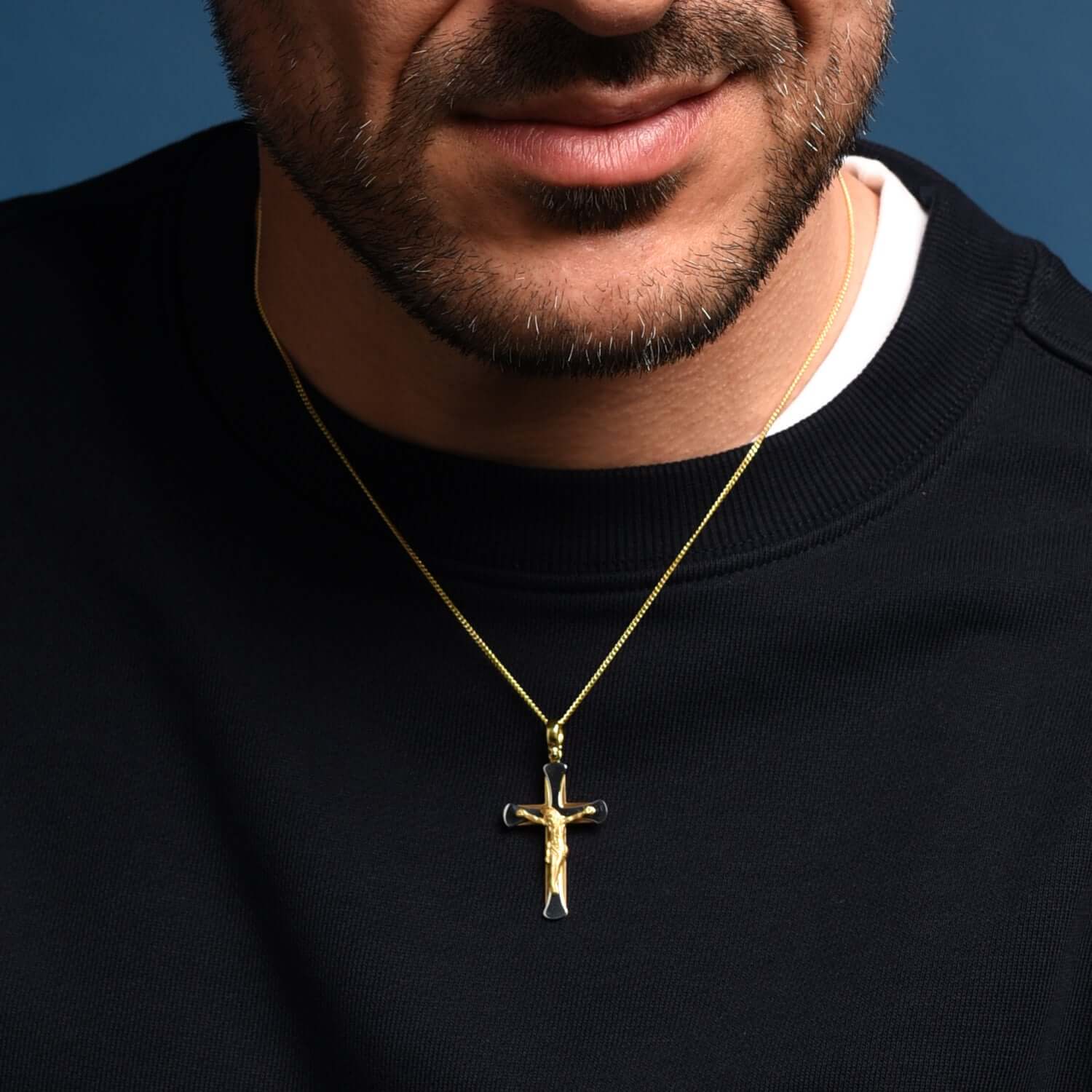 CRUCIFIX PENDANT - BICOLOR SILVER - Image 2