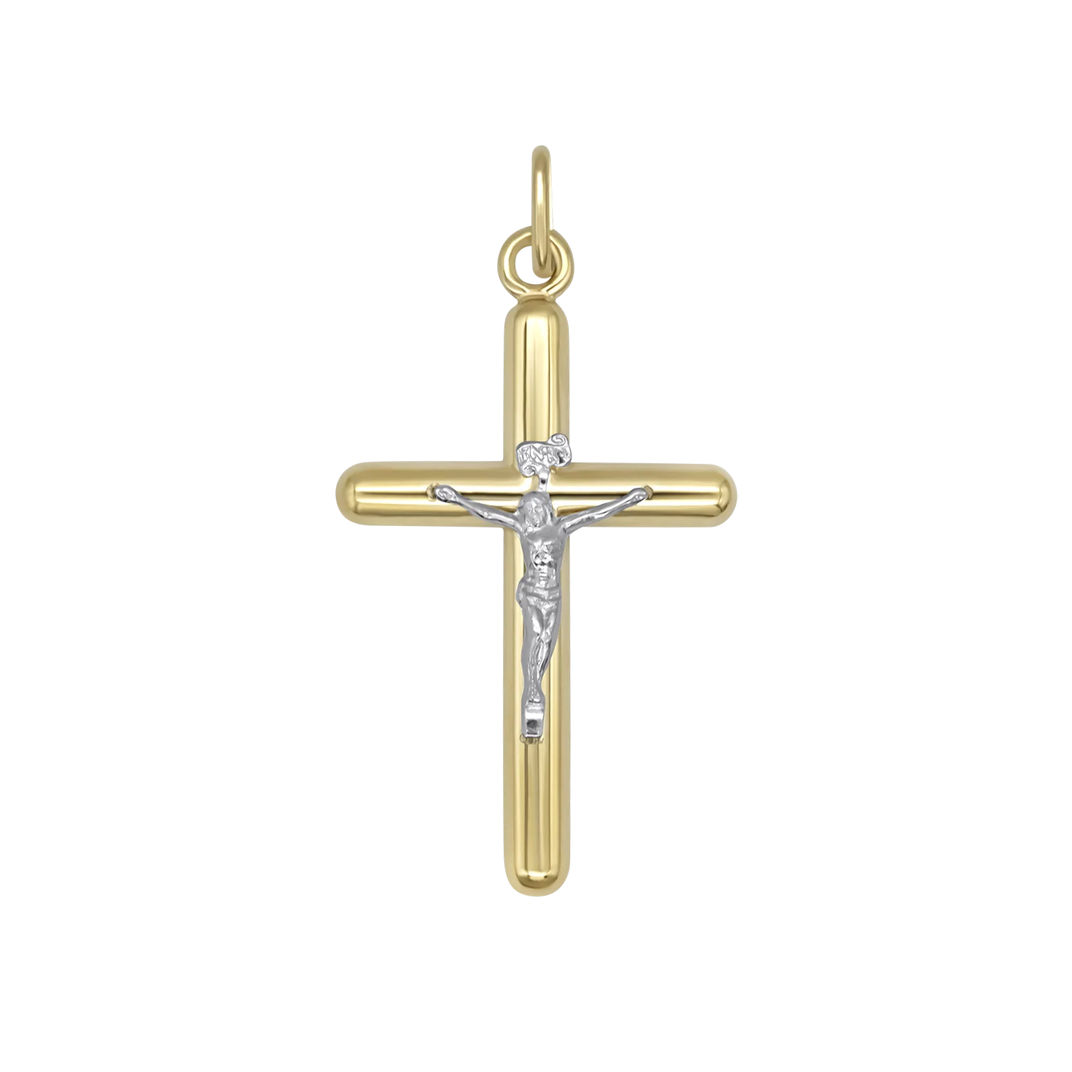 CRUCIFIX PENDANT - BICOLOR SILVER