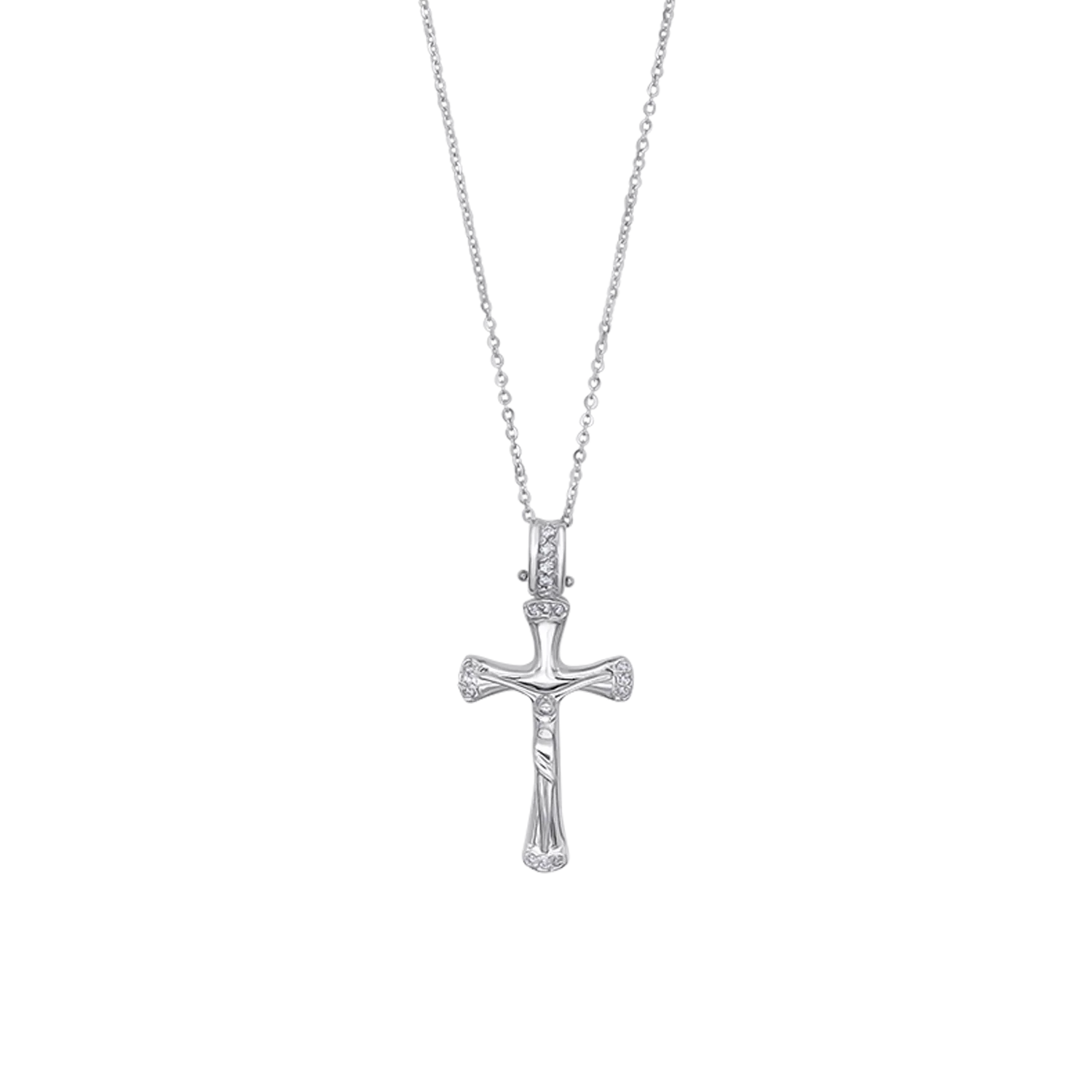 DIAMOND CRUCIFIX - NECKLACE - WHITE GOLD