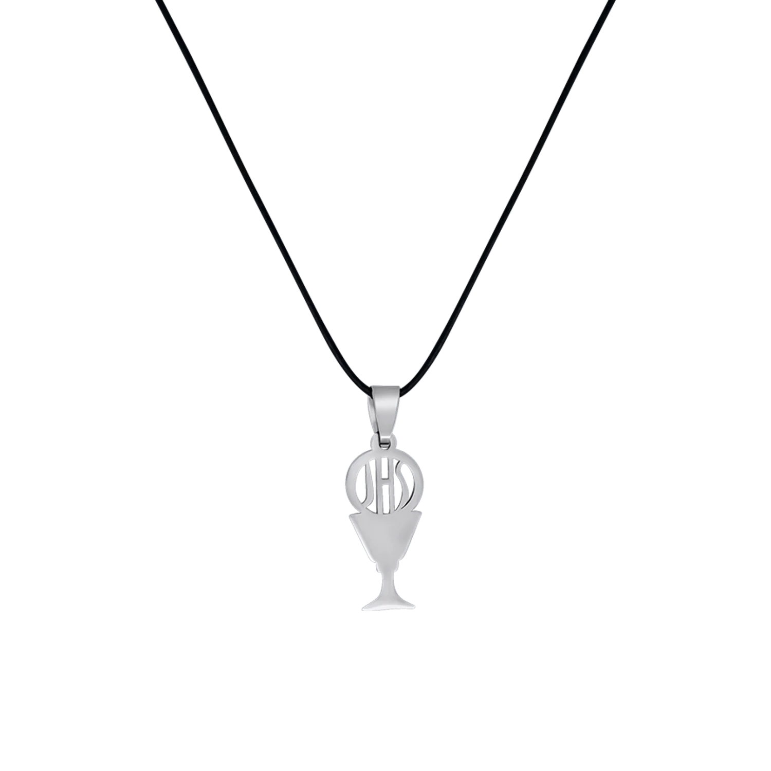 FIRST COMMUNION NECKLACE - RUBBER CORD AND STEEL