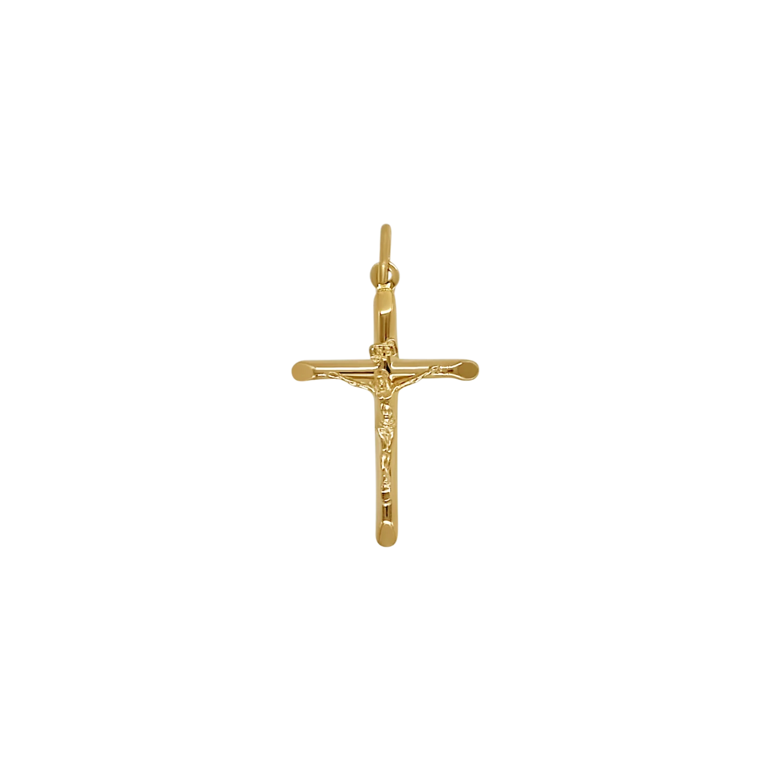 FLAT CRUCIFIX - PENDANT - GOLDEN SILVER