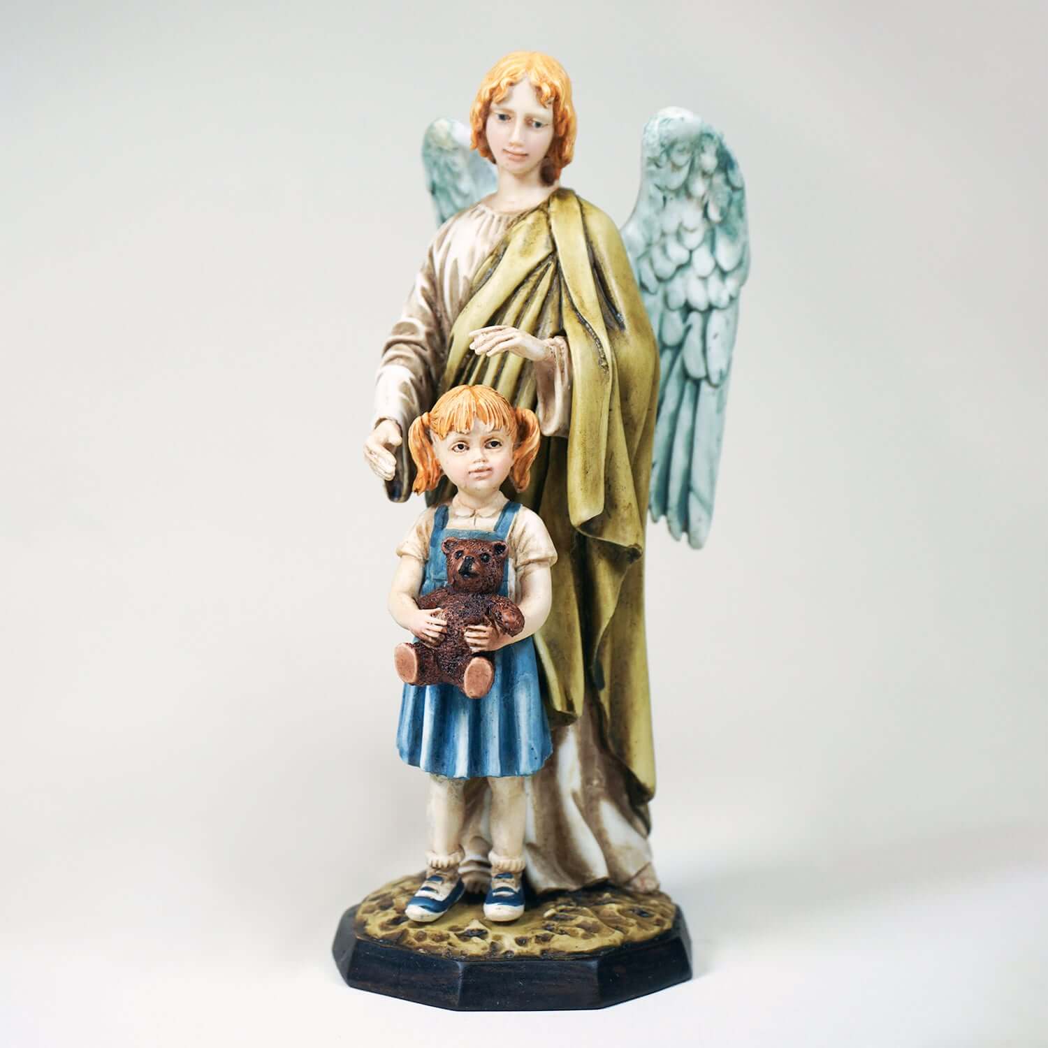 GUARDIAN ANGEL WITH GIRL - STATUE - RESIN - Image 3