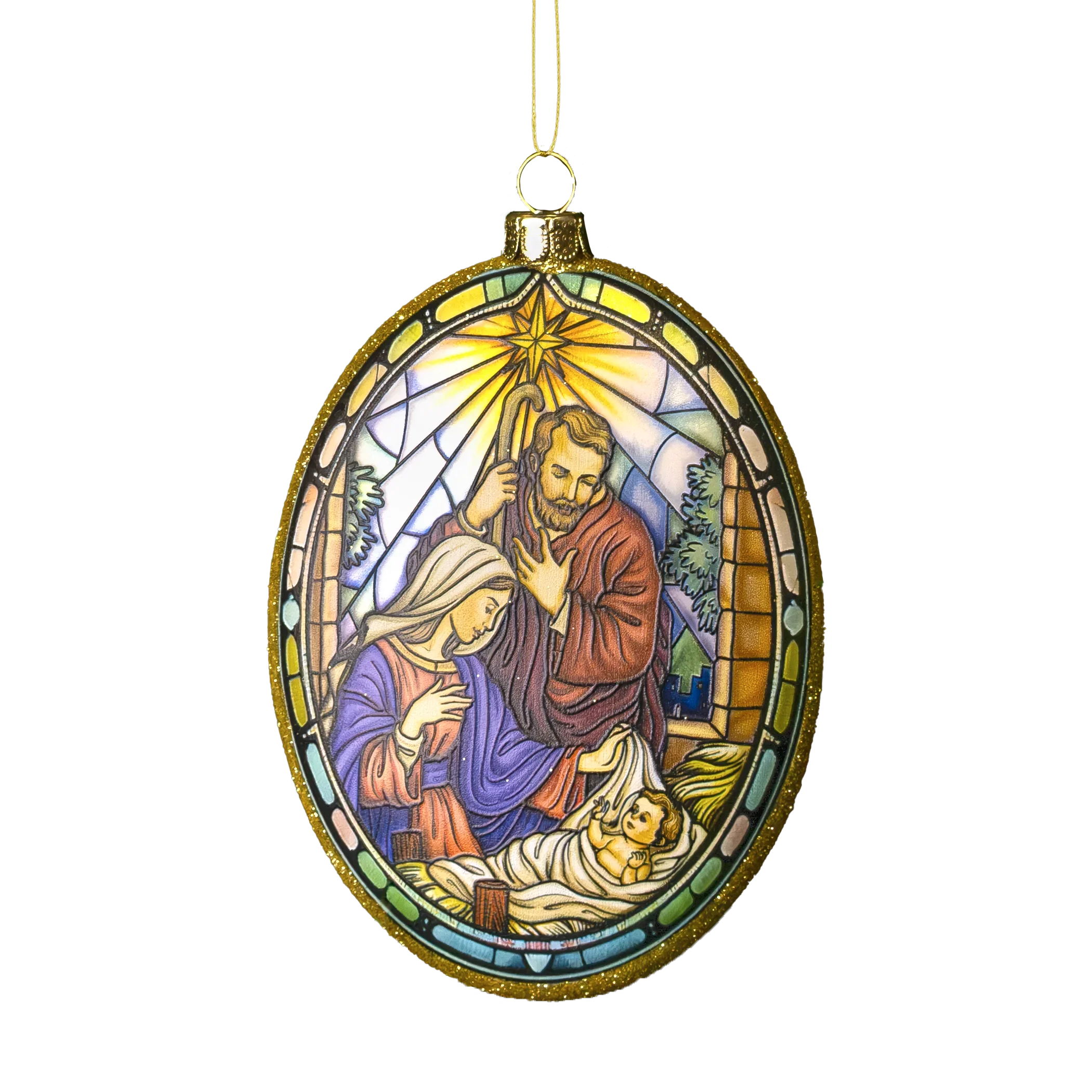 HOLY FAMILY - CHRISTMAS TREE DECORATION - GLASS