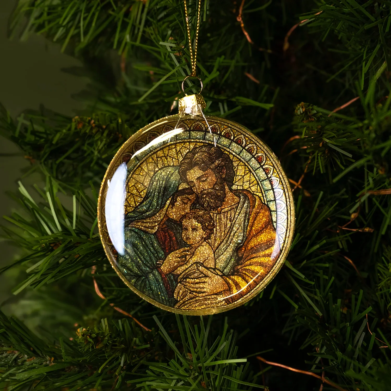 HOLY FAMILY - CHRISTMAS TREE ORNAMENT - GLASS - Image 2