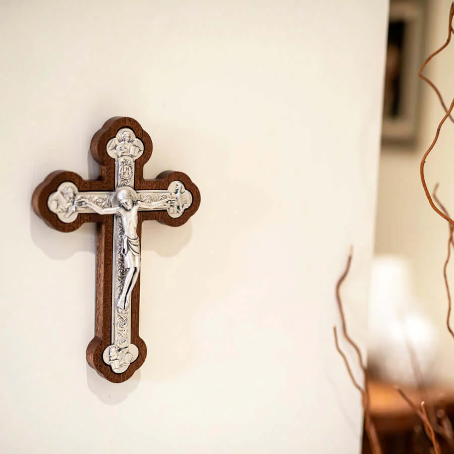 JESUS AND THE 4 EVANGELISTS - WALL CRUCIFIX - WOOD - Image 3
