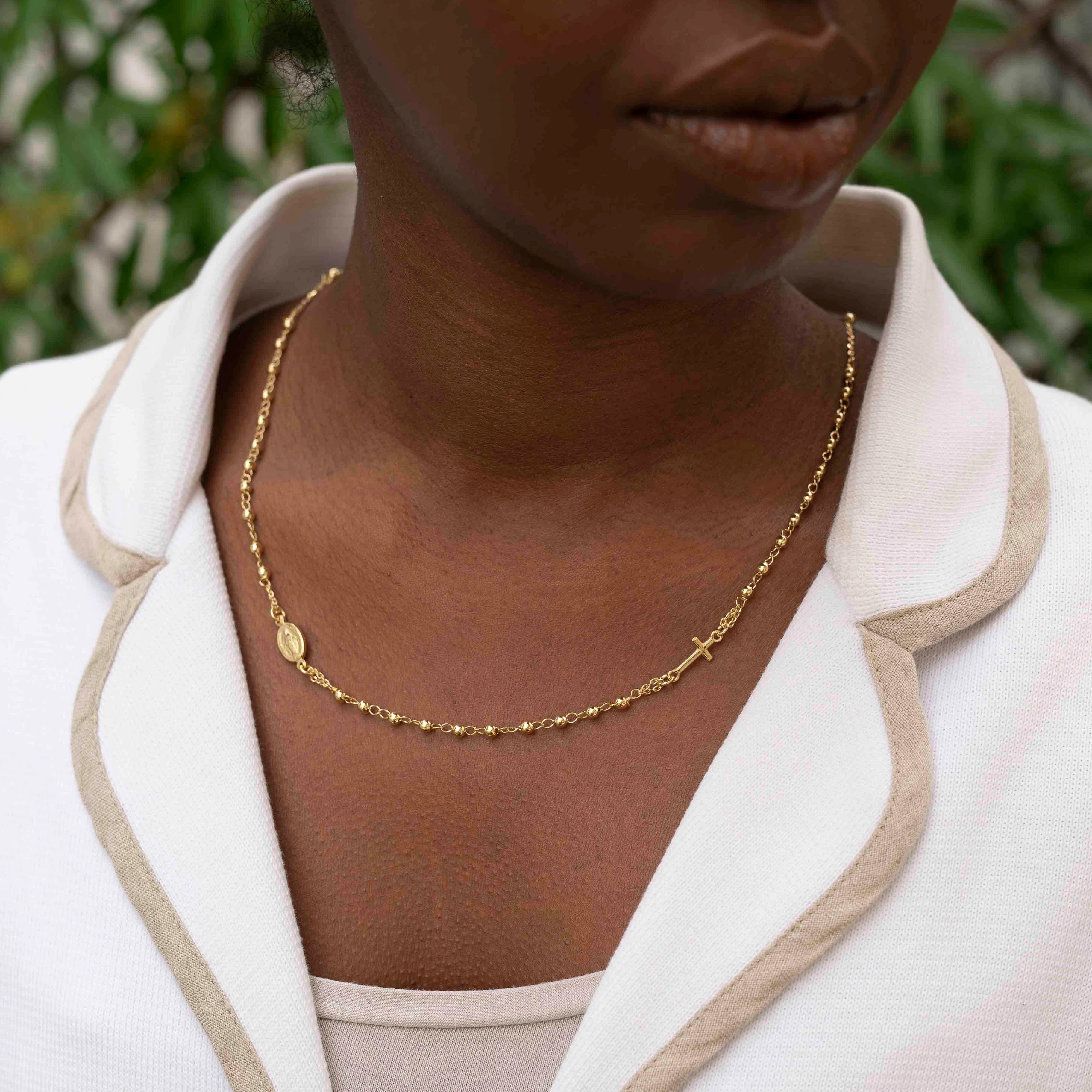 MIRACULOUS AND CROSS - NECKLACE - VERMEIL SILVER - Image 3
