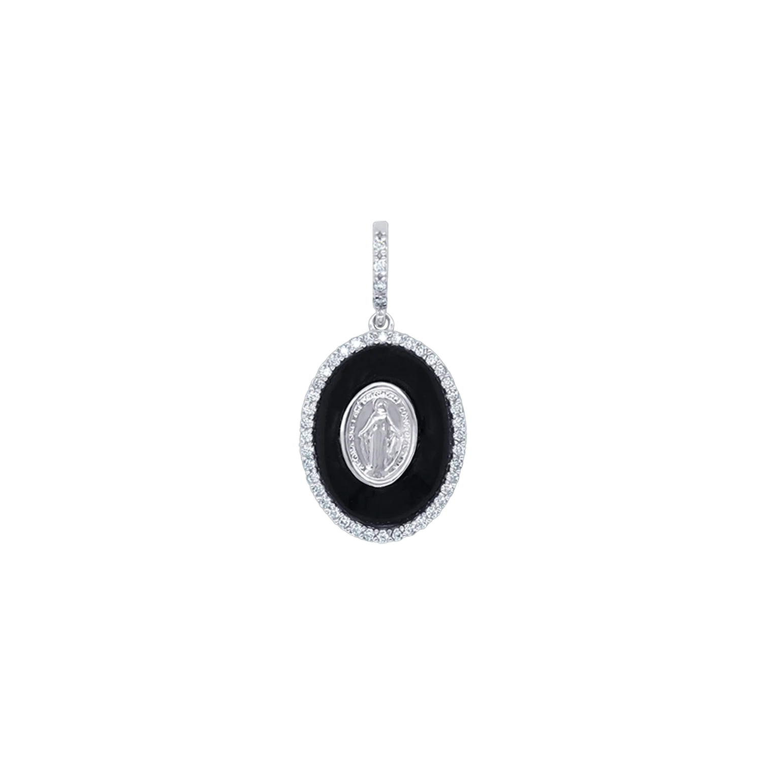 MIRACULOUS MEDAL PENDANT - SILVER AND ZIRCONIA
