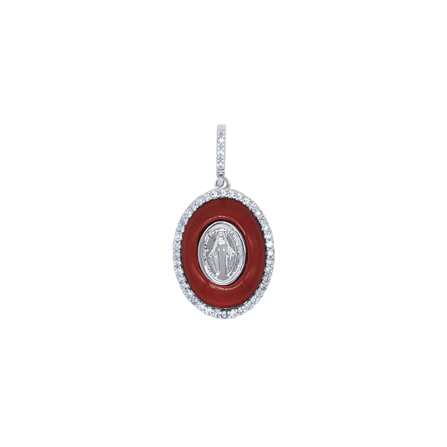 MIRACULOUS MEDAL PENDANT - SILVER AND ZIRCONIA