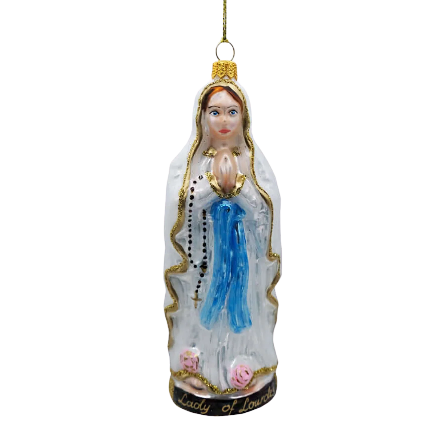 OUR LADY OF LOURDES - CHRISTMAS TREE DECORATION - GLASS