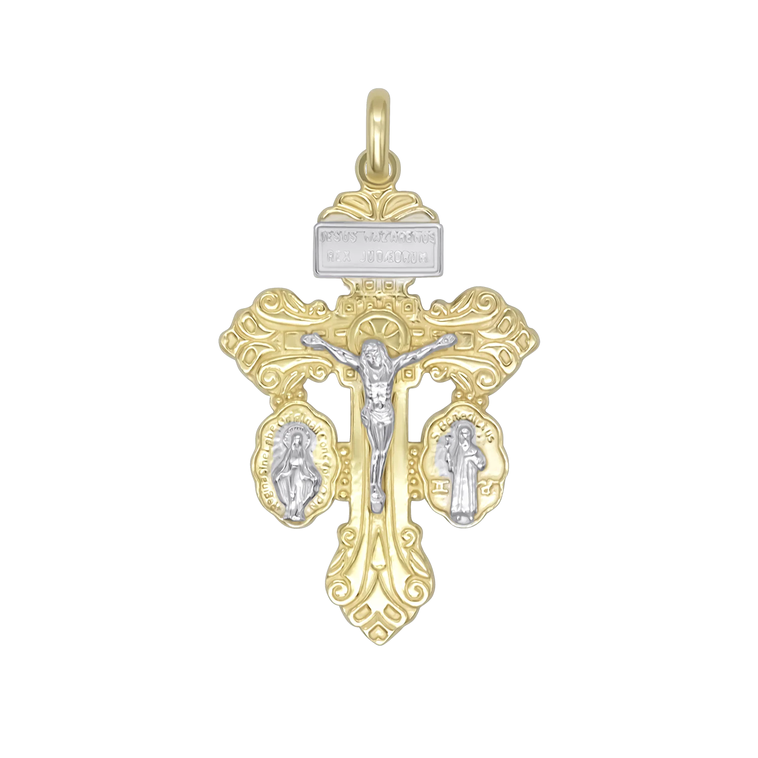 PARDON CRUCIFIX - BICOLOR SILVER