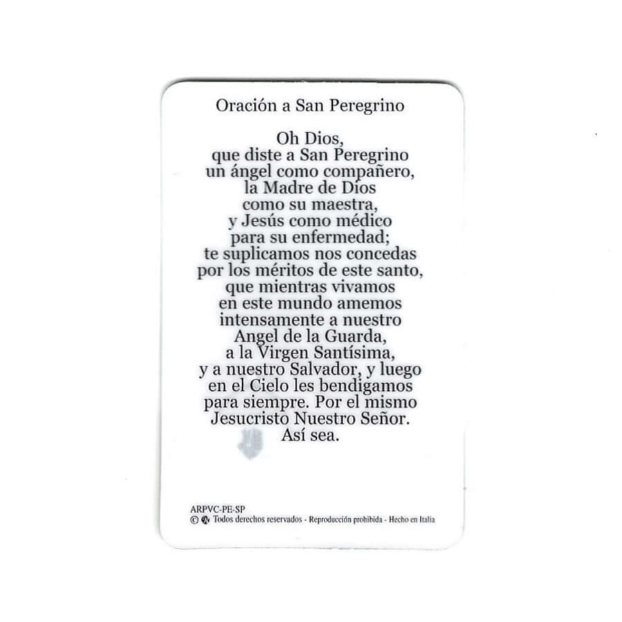 SAINT PEREGRINE - PRAYER CARD - Image 3