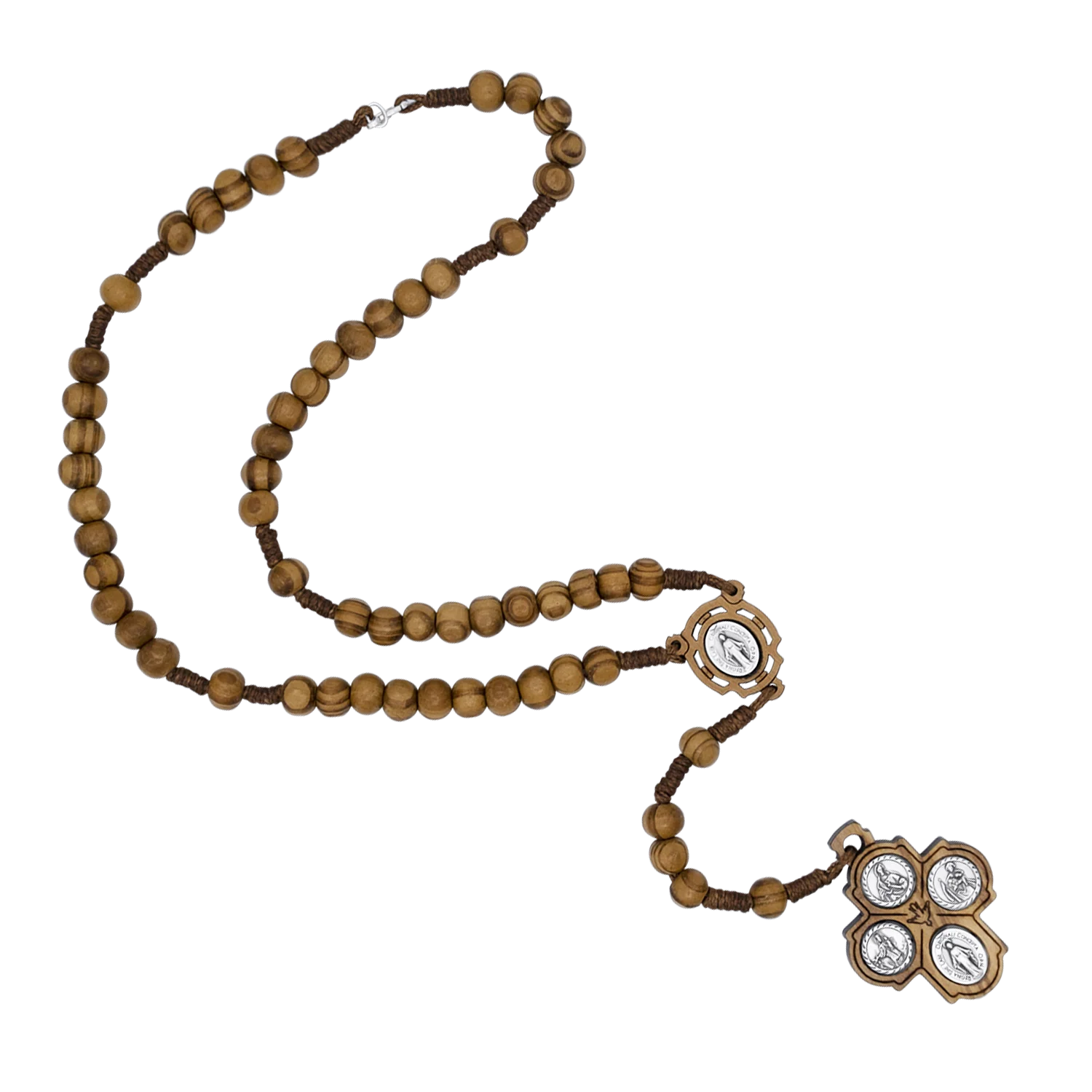 SCAPULAR ROSARY - WOOD AND ROPE