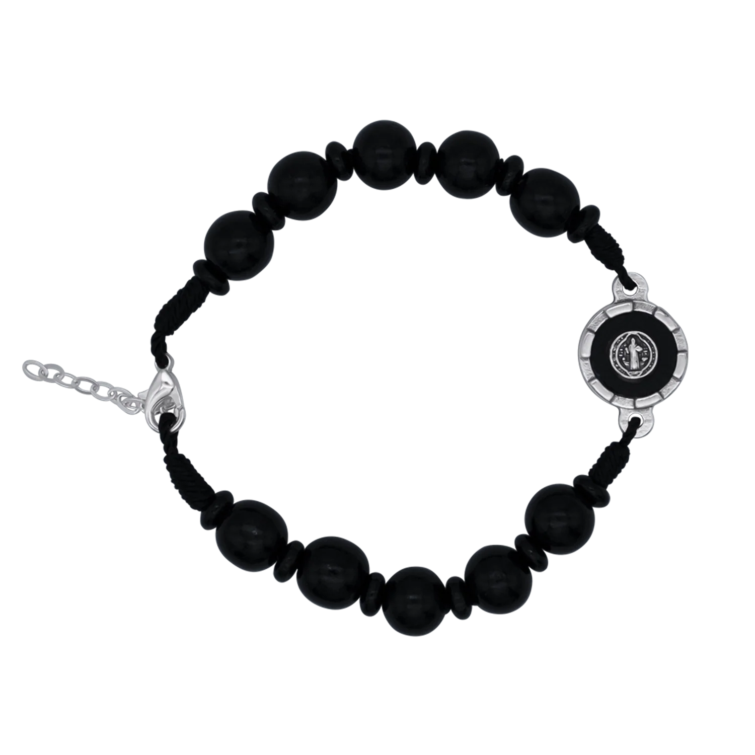 ST BENEDICT - LARGE ROSARY BRACELET - BLACK