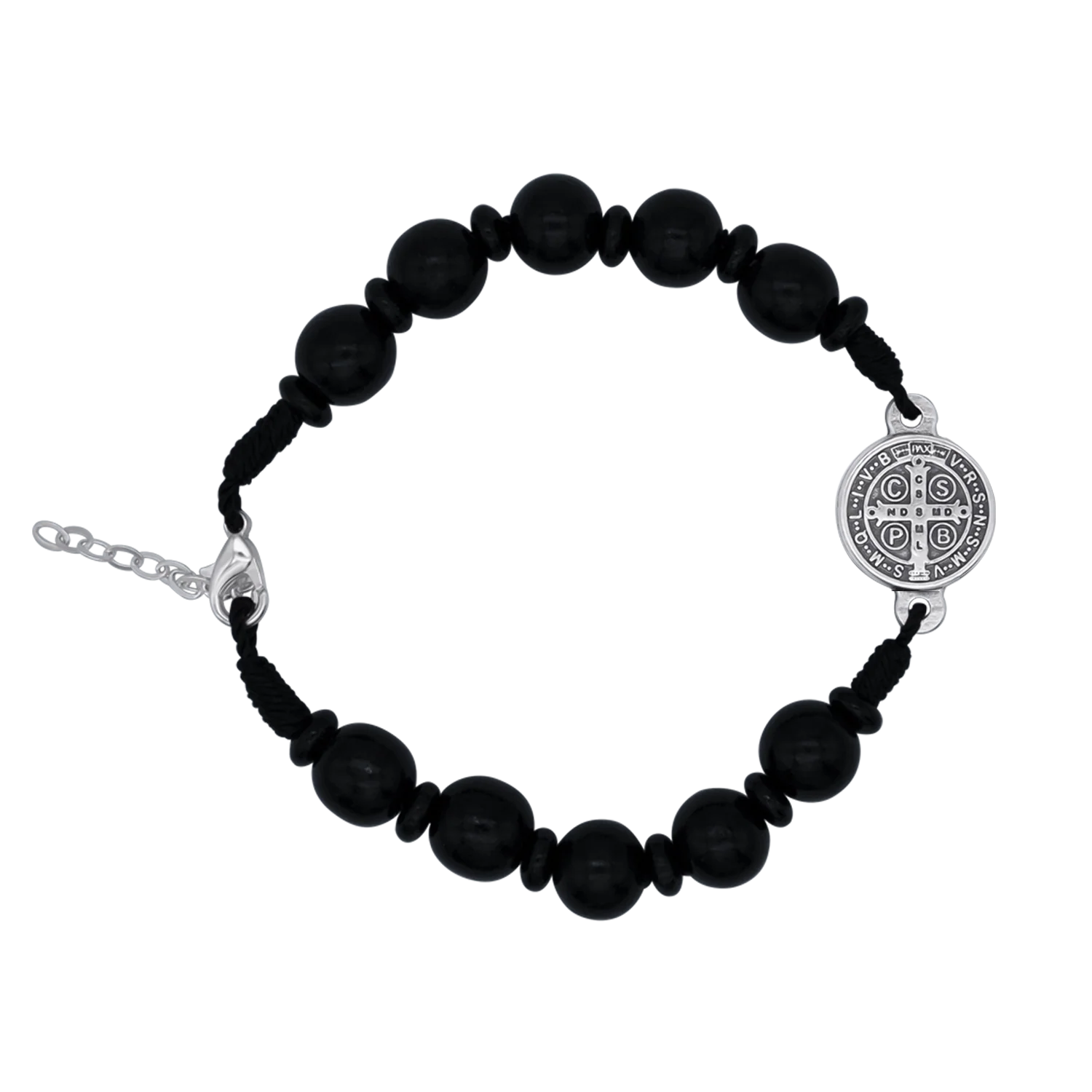 ST BENEDICT - LARGE ROSARY BRACELET - BLACK - Image 2