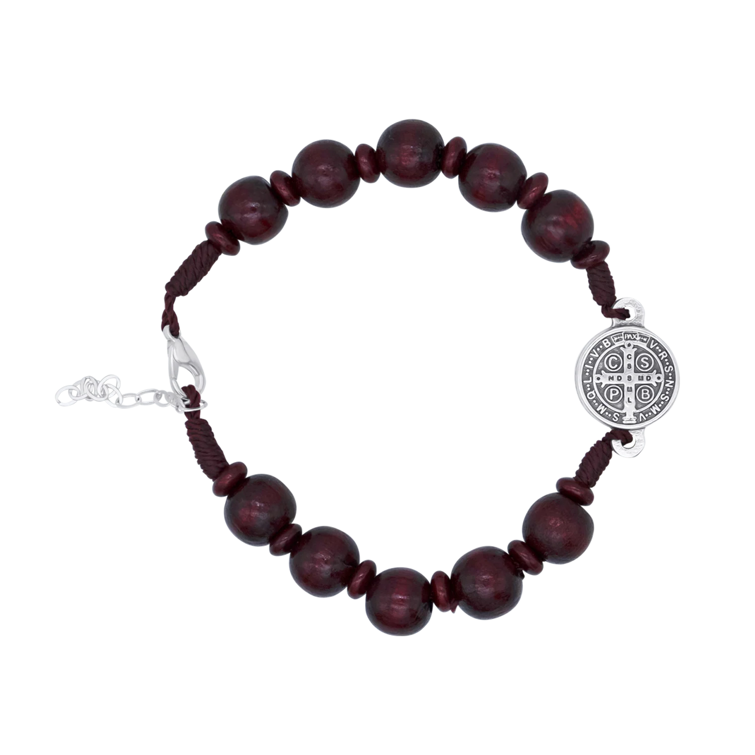 ST BENEDICT - LARGE ROSARY BRACELET - RED - Image 2