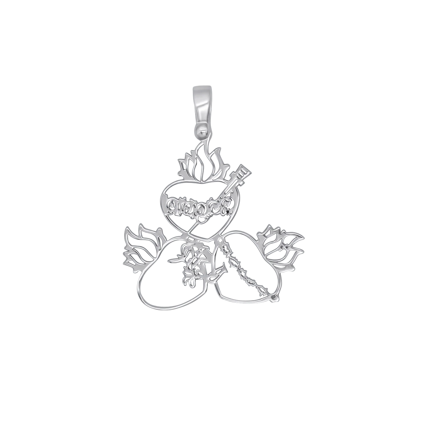 THREE SACRED HEARTS - SILVER PENDANT