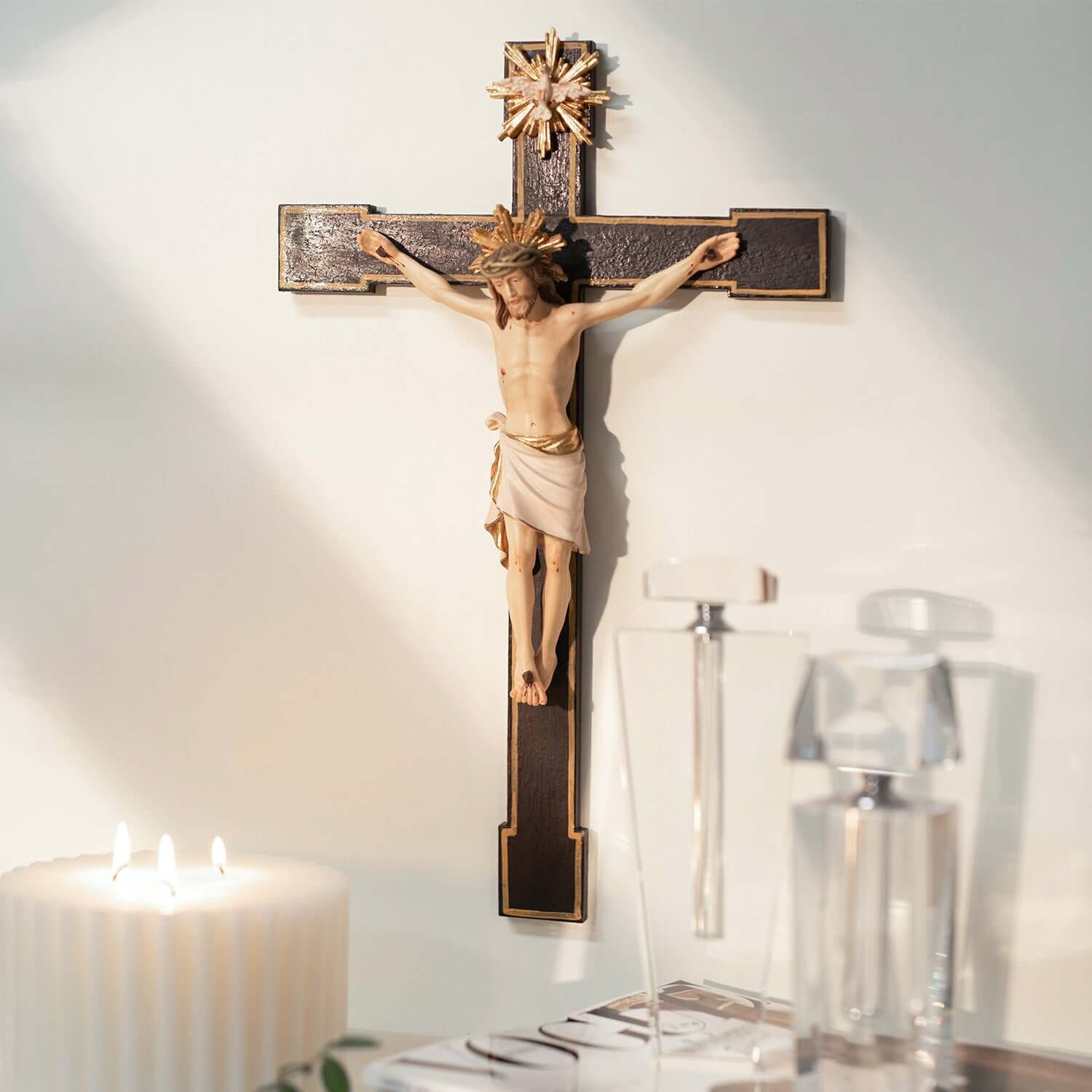 WALL CRUCIFIX - CARVED WOOD - Image 2